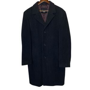 STONES Men’s Wool Cashmere Long Coat Gray Single Breasted Overcoat size 48R